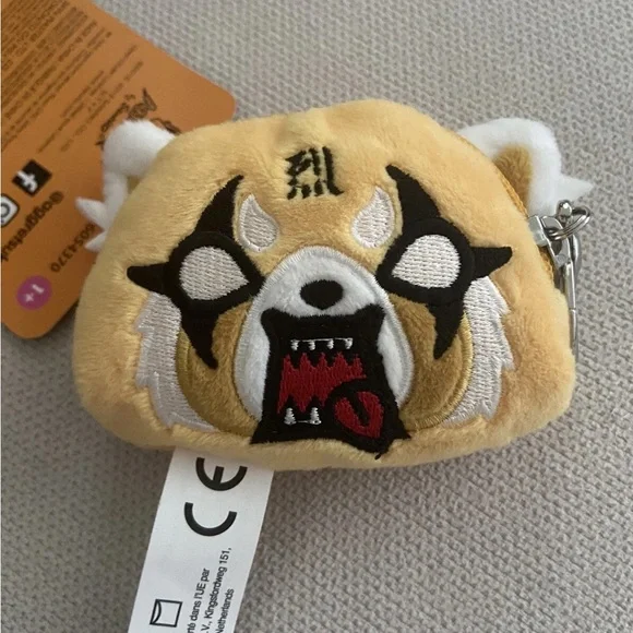 Sanrio Aggretsuko Gund Double Sided Two Faced Plush Coin Pouch Keychain NWT 3” - Picture 4 of 8